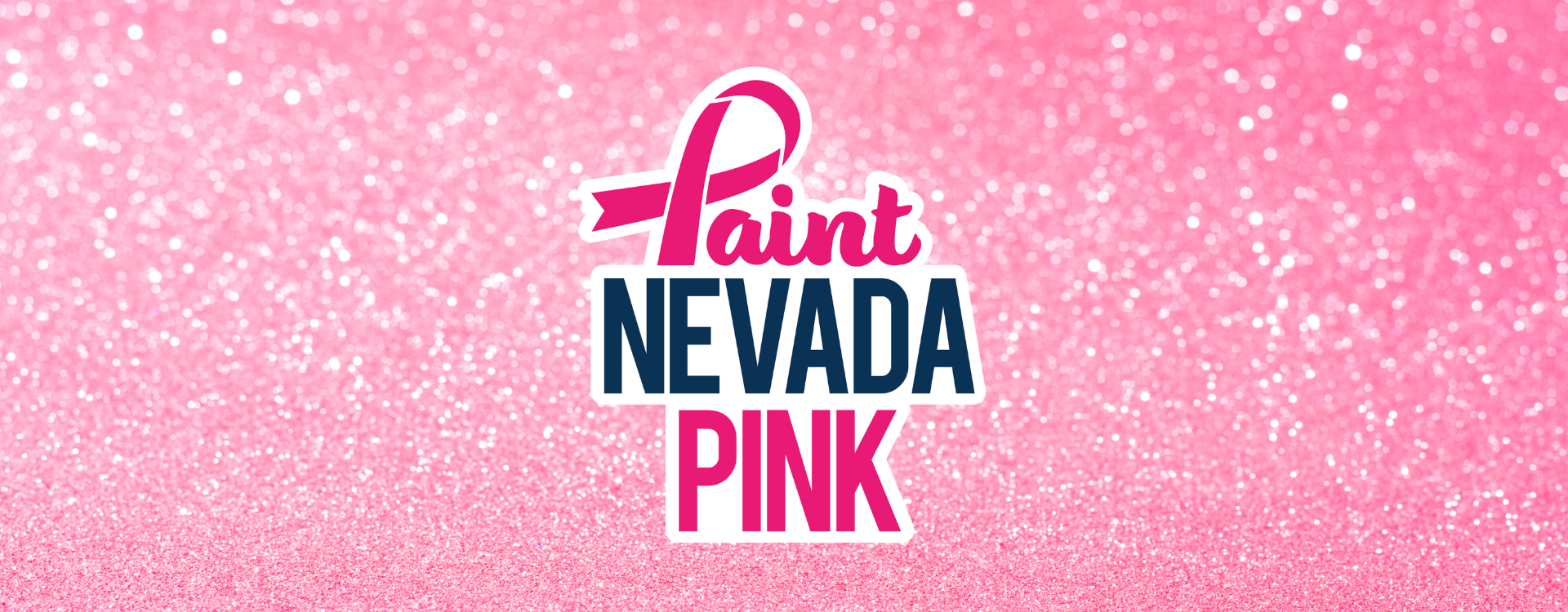 Paint Nevada Pink logo on a pink glitter background