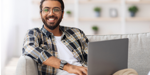 man using laptop computer