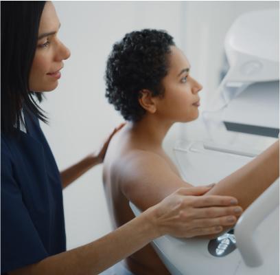 Undergoing Mammography Scan